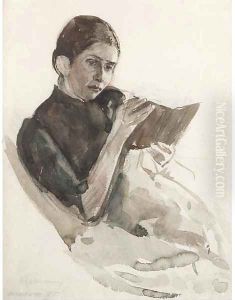 Gattin des kunstlers, Martha by Max Liebermann