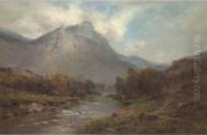 Fishing On The River Tay by Alfred de Breanski
