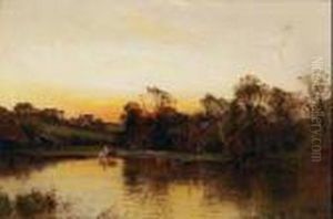 The Wedge And Beetle, Moulsford Ferry On The Thames by Alfred de Breanski