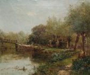The Mill Stream by Alfred de Breanski