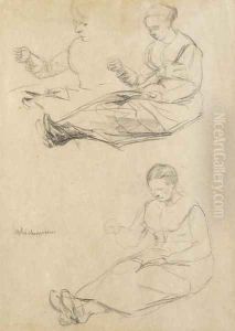 Netzflickerinnen by Max Liebermann