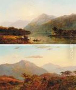 Sunrise; And Sunset, Near Capel Curig by Alfred de Breanski