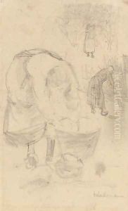 Waschtag by Max Liebermann