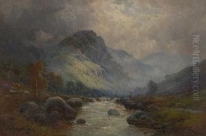 Glen Falloch And Evening, A Berkshire Village by Alfred Fontville De Breanski