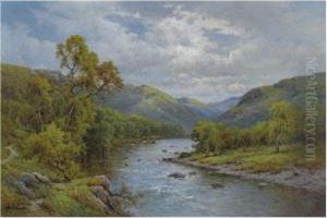 The English Lakes, The Derwent At Borrowdale, Cumberland by Alfred Fontville De Breanski