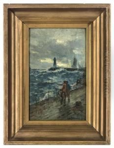 The Lighthouse by Alfred Fontville De Breanski