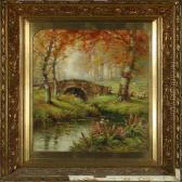 Forest With A Bridge And A Stream - view 1