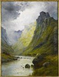Between The Shadows In A Highland Glen by Alfred Fontville De Breanski