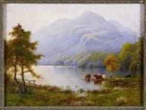 Evening On The Trossachs, Loch Achray N.b by Alfred Fontville De Breanski
