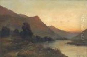 A Loch Landscape At Dusk