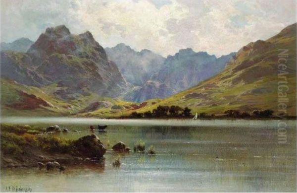 Cattle Watering On A Loch - view 1