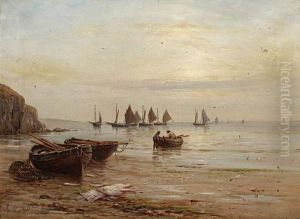 On The Coast, Cornwall by Gustave de Breanski