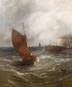 Fishermen Collecting Lobster Pots Before Astorm