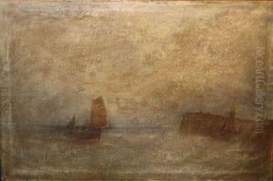 Shipping Off A Harbour by Gustave de Breanski