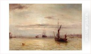 Retour De Voiliers A La Tombee Du Jour by Gustave de Breanski