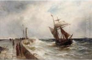 Fishing In Stormy Seas by Gustave de Breanski