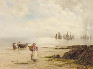 A Silvery Morning Coast Of Cornwall by Gustave de Breanski