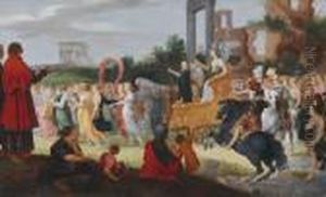 Allegory Of The Triumphal Entry Intoantwerp Of The Archduke Ferdinand Iii by Louis de Caullery