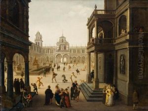 Carnaval En Commedia Del Artespelers Te Venetie by Louis de Caullery