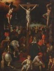 The Crucifixion On Calvary by Louis de Caullery