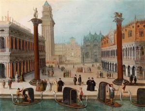 Vedute Der Piazzetta Mit Dogenpalast by Louis de Caullery