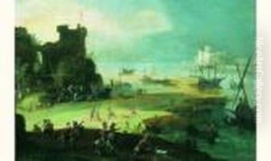 Quais D'un Port Anime De Personnages by Louis de Caullery