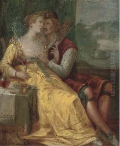 A Couple Courting In An Interior A Couple Courting In An Interior
