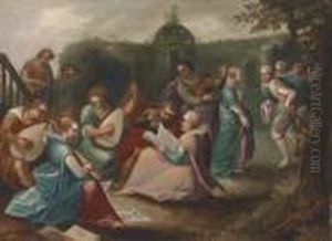 Elegant Company Making Music In A Garden