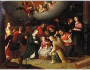 The Adoration Of The Shepherds by Louis de Caullery