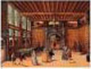 Courtly Figures In An Interior by Louis de Caullery
