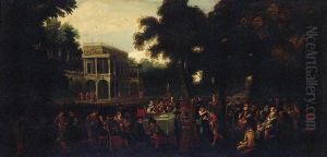 A Musical Party In A Garden By A Palace