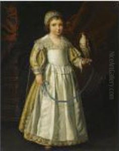 Portrait Of A Anne-marie De Chevreuse, Full Length, Holding A Falcon Aged Five Years Old
