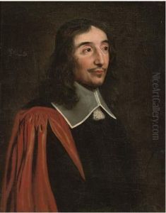 Portrait Of A Gentleman, Bust-length, In A Red Gown