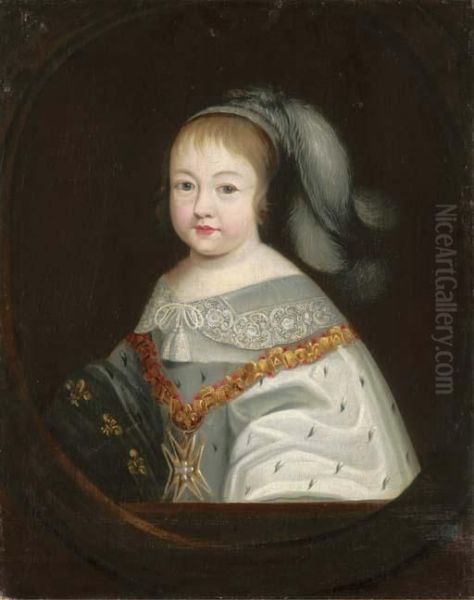 Portrait Of The Infant King
Louis Xiv, Bust-length, With The Collarof The Order Of The Saint Esprit,
In A Feigned Oval - view 1