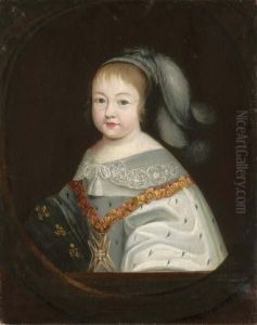 Portrait Of The Infant King
Louis Xiv, Bust-length, With The Collarof The Order Of The Saint Esprit,
In A Feigned Oval by Philippe de Champaigne
