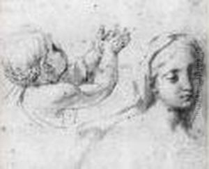 Etude D'enfant Et De Tete De Vierge by Philippe de Champaigne