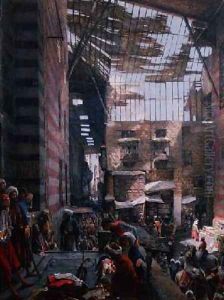 A View of the Street and Mosque of Ghooreyah Cairo by John Frederick Lewis