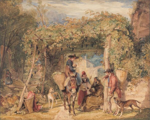 Figures and Animals in a Vineyard - view 1