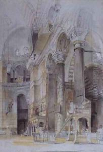 Interior of Haghia Sophia Constantinople by John Frederick Lewis
