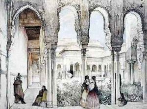 The Court of the Lions Patio de los Leones 2 by John Frederick Lewis