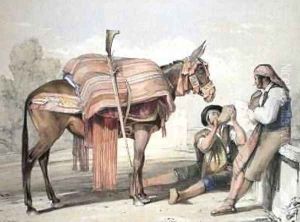 Itinerant peasants with a mule by John Frederick Lewis