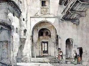 The Entrance to the Mosque by John Frederick Lewis