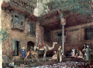 Yard at the home of the painter in Cairo by John Frederick Lewis