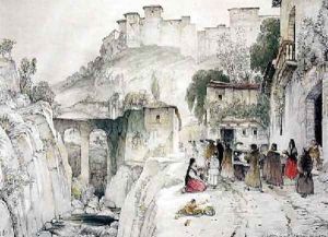 Part of the Alhambra from the Alameda del Darro by John Frederick Lewis