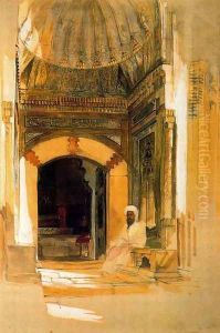 The Entrance to the Turbeh or Tomb of the Sultan Beyazit at Constantinople by John Frederick Lewis