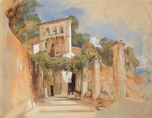 A villa in Amalfi, Italy by John Frederick Lewis