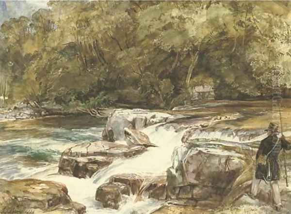 An angler on a Devonshire river - view 1