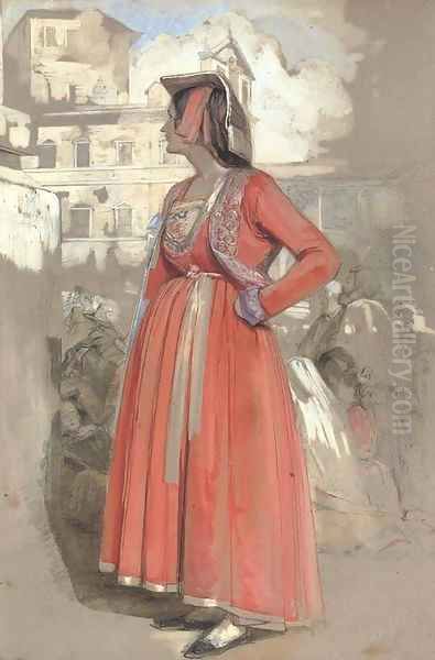 Study of a young Neapolitan woman, in Rome - view 1