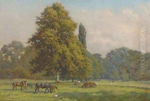 Autumn in the pastures, Epsom by John Frederick Lewis