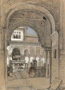 The Court of the Lions from the Hall of Justice, Granada by John Frederick Lewis